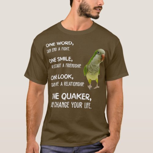 Green Quaker Shirt One Quaker Parrot Bird Change