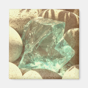 Green quartz brown stone nature photo magnet