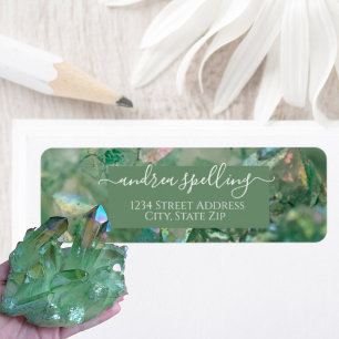 Green Quartz Crystal Return Address Label