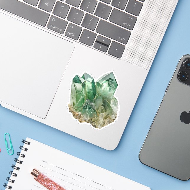 Green Quartz Sticker (Laptop w/ iPhone)