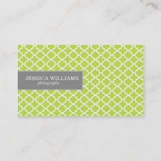 Green Quatrefoil Business Cards