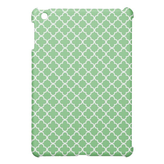 Green Quatrefoil Clover Pattern Case For The iPad Mini (Back)
