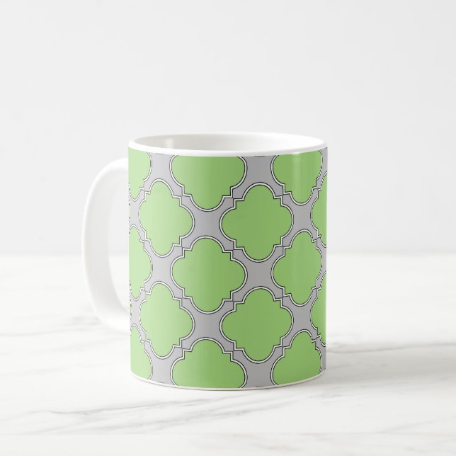 Green Quatrefoil Coffee Mug (Front Left)