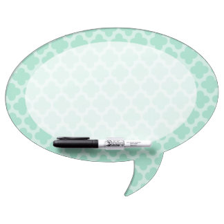 Green Quatrefoil Oval Talk Bubble Dry Erase Board