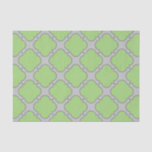 Green Quatrefoil Tissue Paper