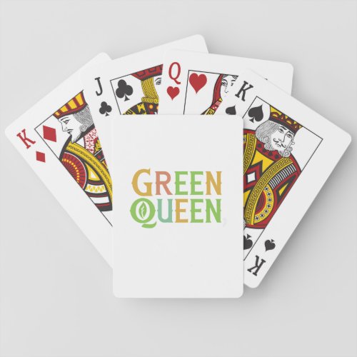 Green Queen Playing Cards