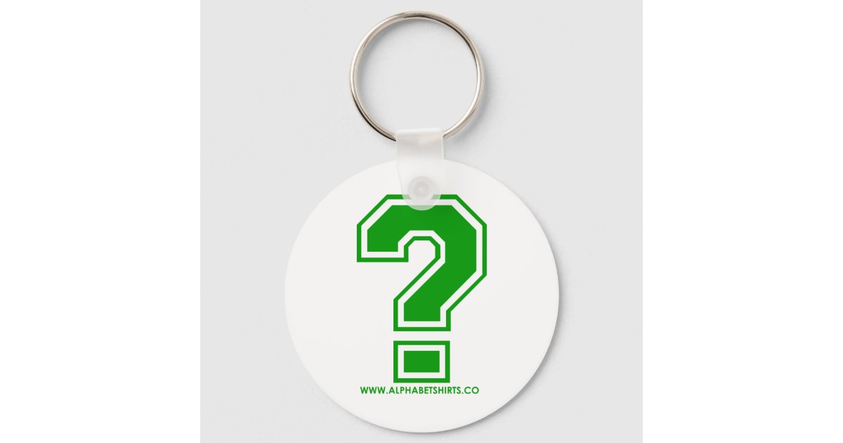 Green Question Mark Keychain | Zazzle