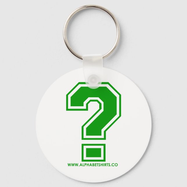 Green Question Mark Keychain (Front)