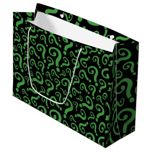 Green Question Mark Large Gift Bag