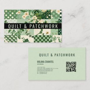 Green Quilt Patchwork Handmade Clothing  Business Card