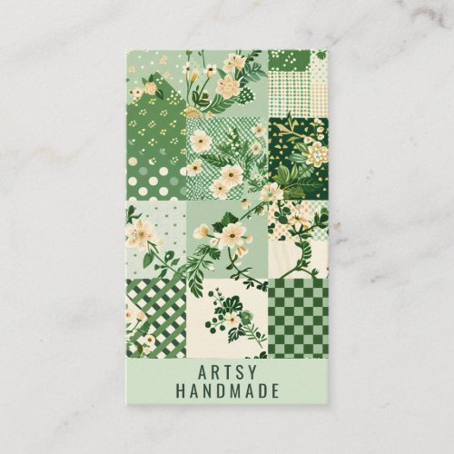 Green Quilt Patchwork Handmade Clothing Business Card