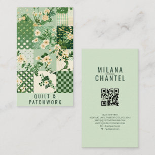 Green Quilt Patchwork Handmade Clothing Business Card