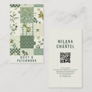 Green Quilt Patchwork Handmade Clothing Business Card
