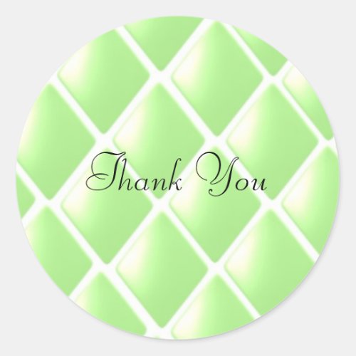 Green Quilted Diamond Pattern Classic Round Sticker