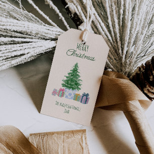 Green Quirky Colorful Christmas Presents Tree Gift Tags