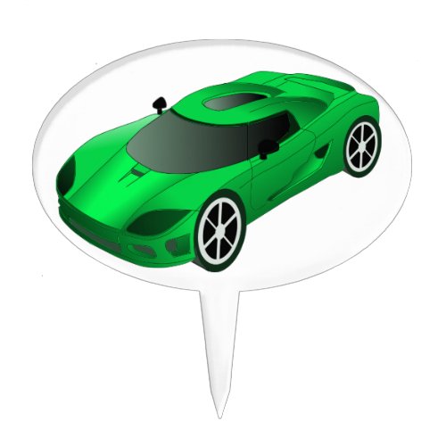 Green Race Car  Cake Topper