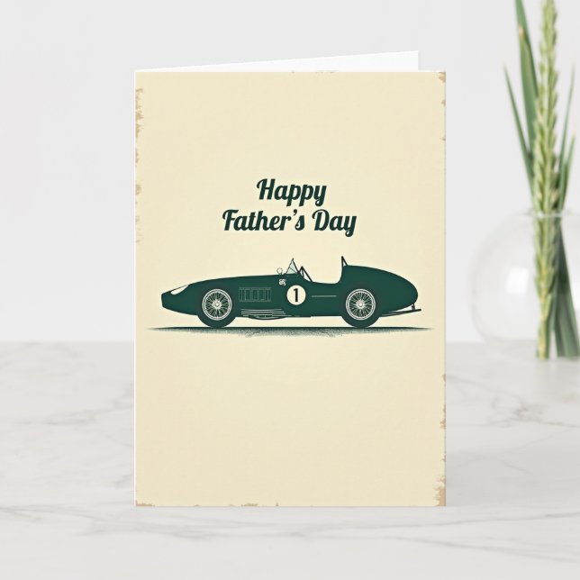 Green Racer Fathers Day Card (Front)