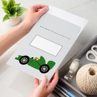 Green Racing Car Design Any Colour Background Envelope Mailers