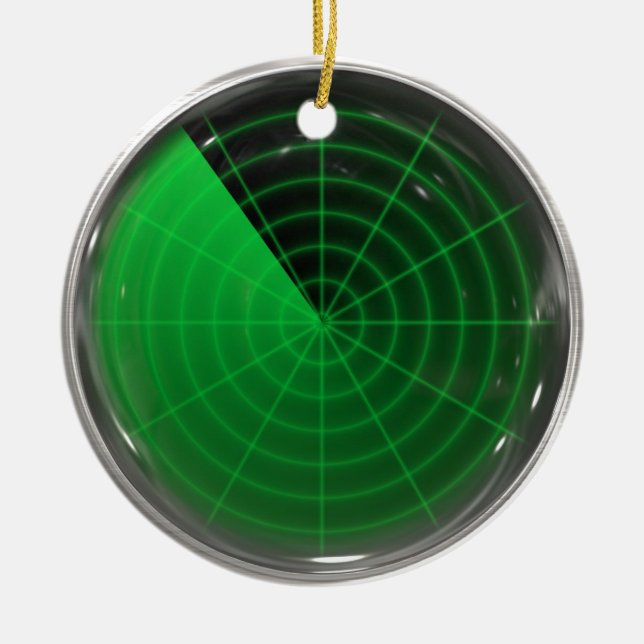green radar pattern ceramic ornament (Front)