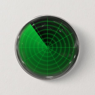 green radar pattern pinback button
