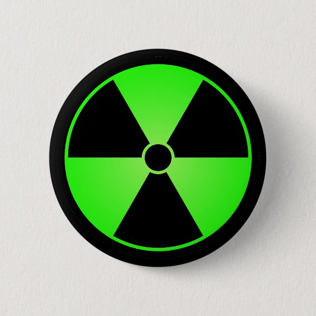 Green Radiation Symbol Button (Front)