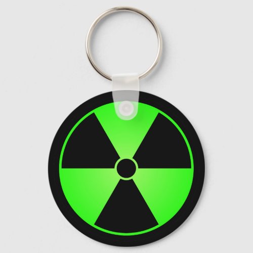 Green Radiation Symbol Keychain