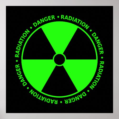 Green Radiation Symbol Poster
