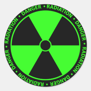 Green Radiation Symbol Sticker