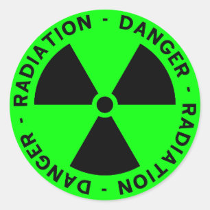 Green Radiation Symbol Sticker