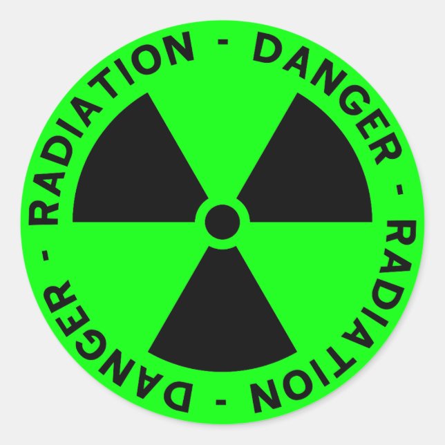 Green Radiation Symbol Sticker (Front)