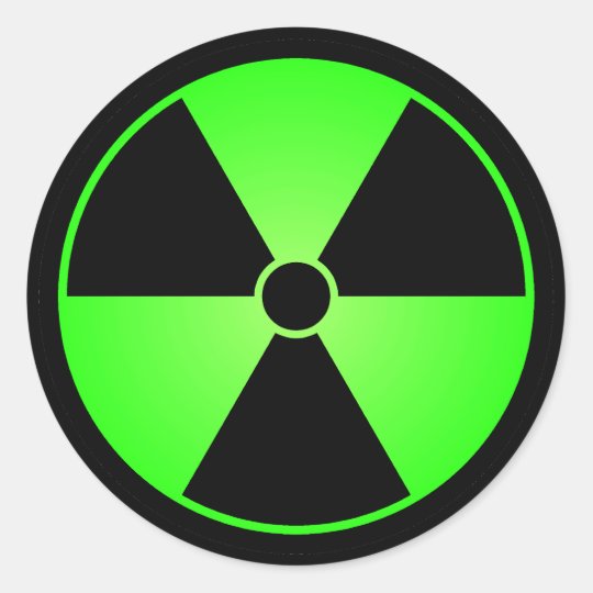 Green Radiation Symbol Sticker | Zazzle.com