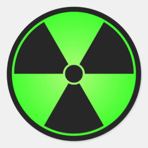 Green Radiation Symbol Sticker