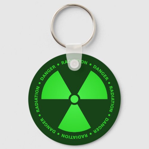 Green Radiation Warning Keychain