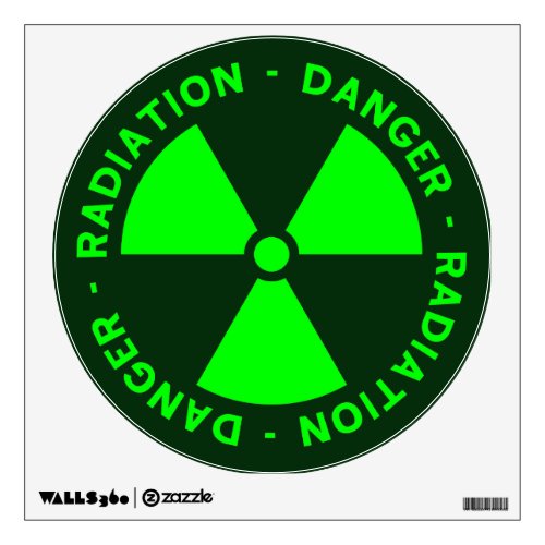 Green Radiation Warning Sign Wall Decal