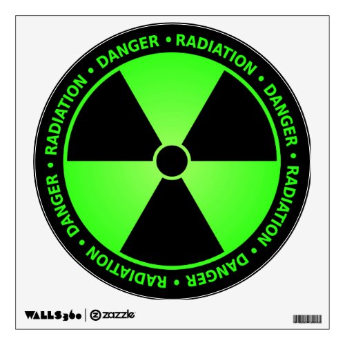 Green Radiation Warning Sign Wall Sticker