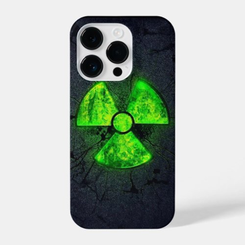 Green Radioactive Warning Sign iPhone 14 Pro Case