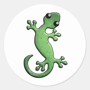 Green Rain Gecko Classic Round Sticker