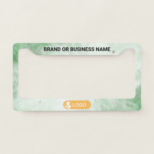 Green Rainbow Business Company Custom Text  Logo  License Plate Frame