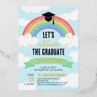 Green Rainbow Clouds Let's Celebrate the Graduate