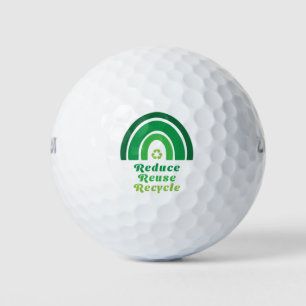 Green Rainbow Environmental Reduce Reuse Recycle Golf Balls