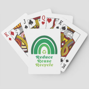 Green Rainbow Environmental Reduce Reuse Recycle Poker Cards