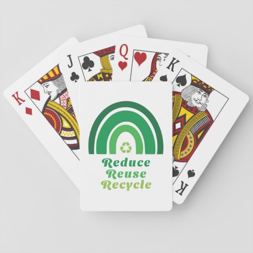 Green Rainbow Environmental Reduce Reuse Recycle Poker Cards