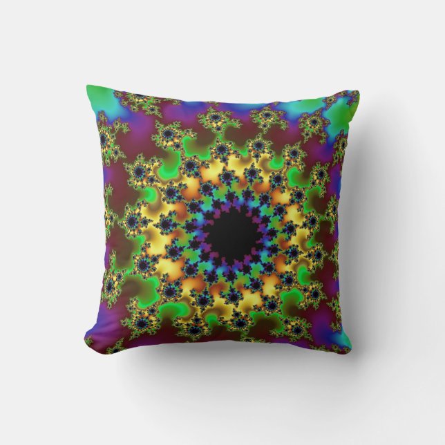 Green Rainbow Eye Throw Pillow (Front)