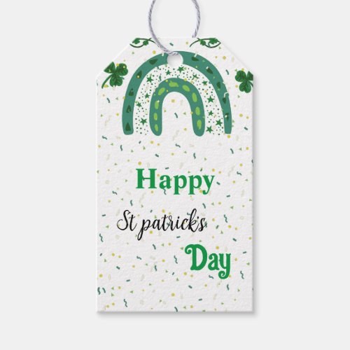  Green rainbow Happy st patricks day  Gift Tags