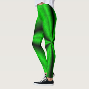 Green Rainbow in Elephant Skin Leather Optik Leggings