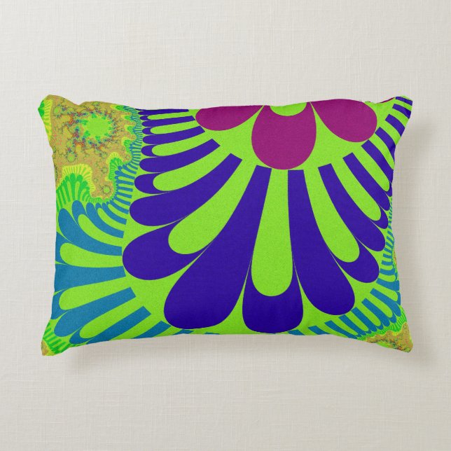 Green Rainbow Loop Accent Pillow (Front)