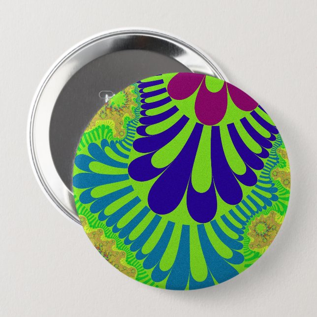 Green Rainbow Loop Button (Front & Back)