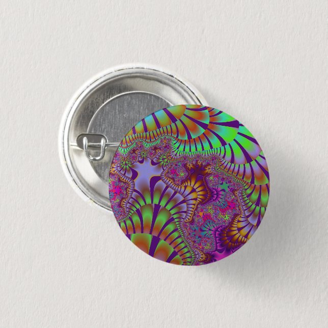 Green Rainbow Melt Button (Front & Back)