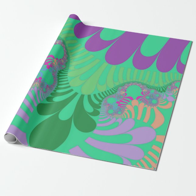 Green Rainbow Mod Wrapping Paper (Unrolled)