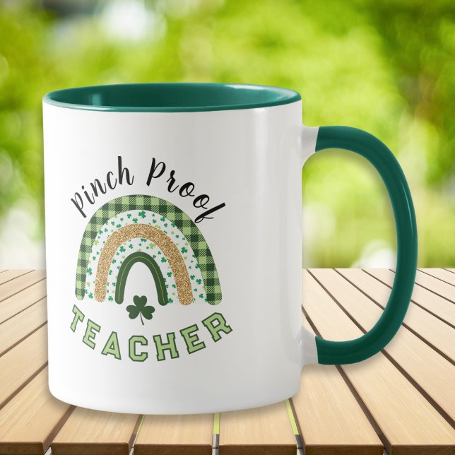 Green Rainbow Pinch Proof Teacher St Patrick's Day Mug (Creator Uploaded)